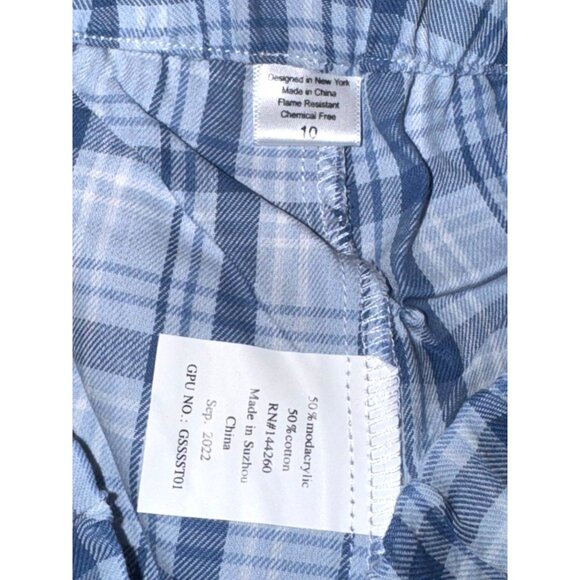 Petite Plume Boys Blue Plaid Pajama Set Size 10 - Cotton & Modacrylic - Picture 5 of 13